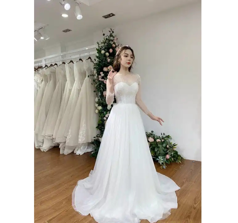 New sdesign TNBPno34 practical exquisite peplum bridal latest wedding dress A-line beads beading lace wedding dress