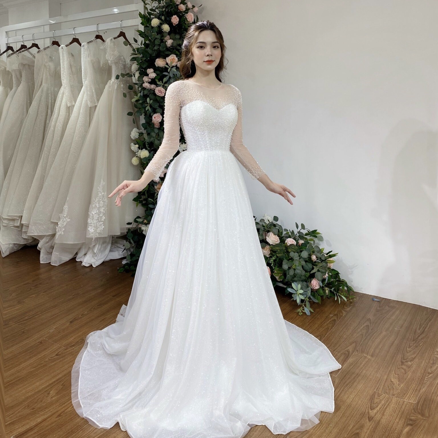 New sdesign TNBPno34 practical exquisite peplum bridal latest wedding dress A-line beads beading lace wedding dress