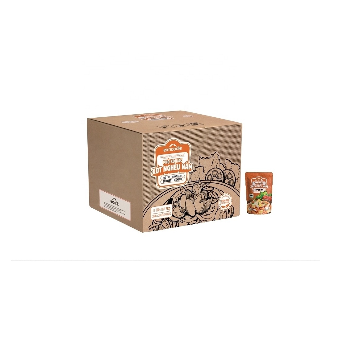 Yummy Flavor Konjac Noodles Ready-to-Eat with Mushroom Sauce Gluten-Free Preservative-Free Instant Noodles Packaged in Cartons