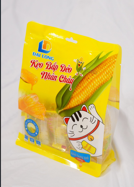 Yellow corn flavored gummy candy extracted from natural fresh fruits, suitable for all ages, made in Vietnam