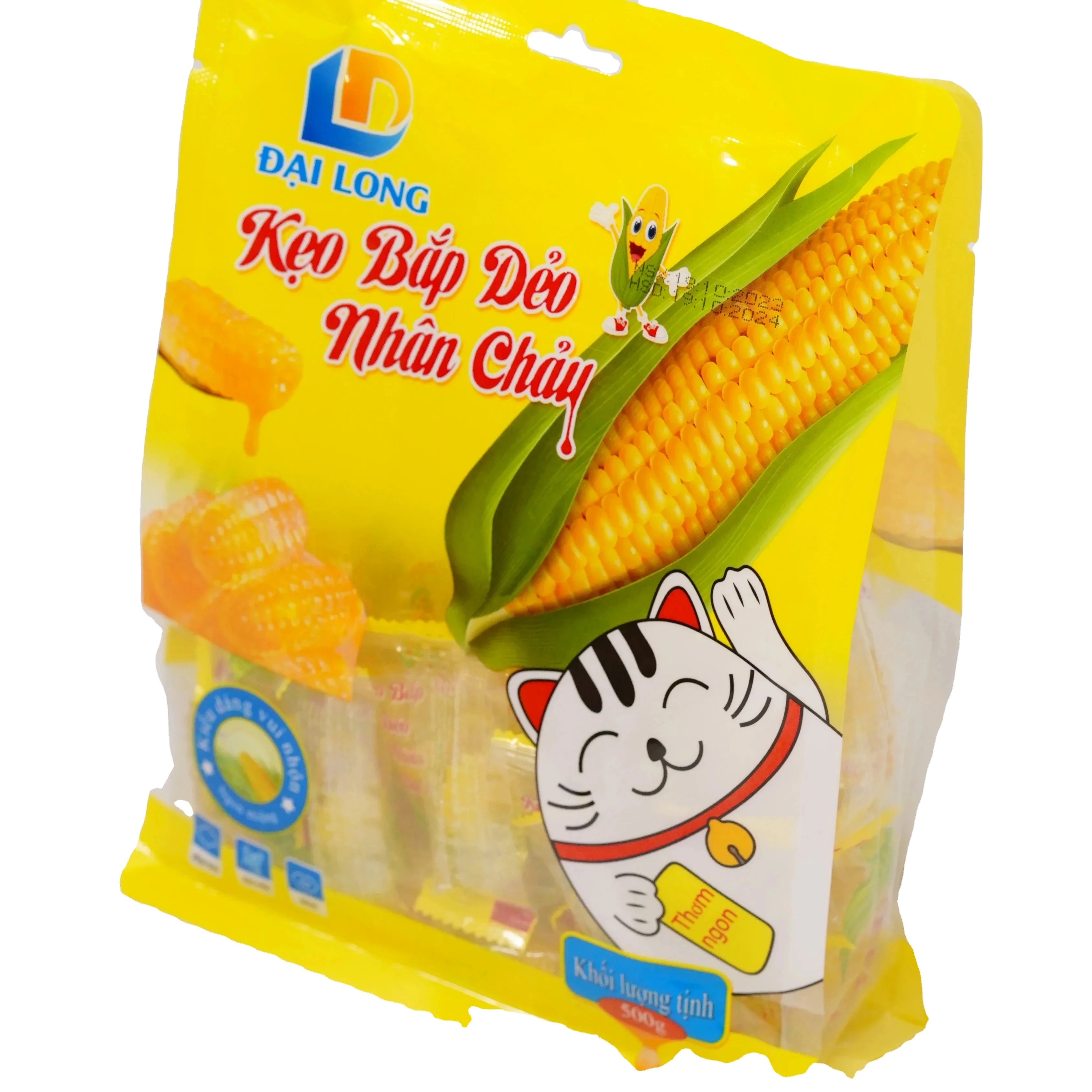 Yellow corn flavored gummy candy extracted from natural fresh fruits, suitable for all ages, made in Vietnam