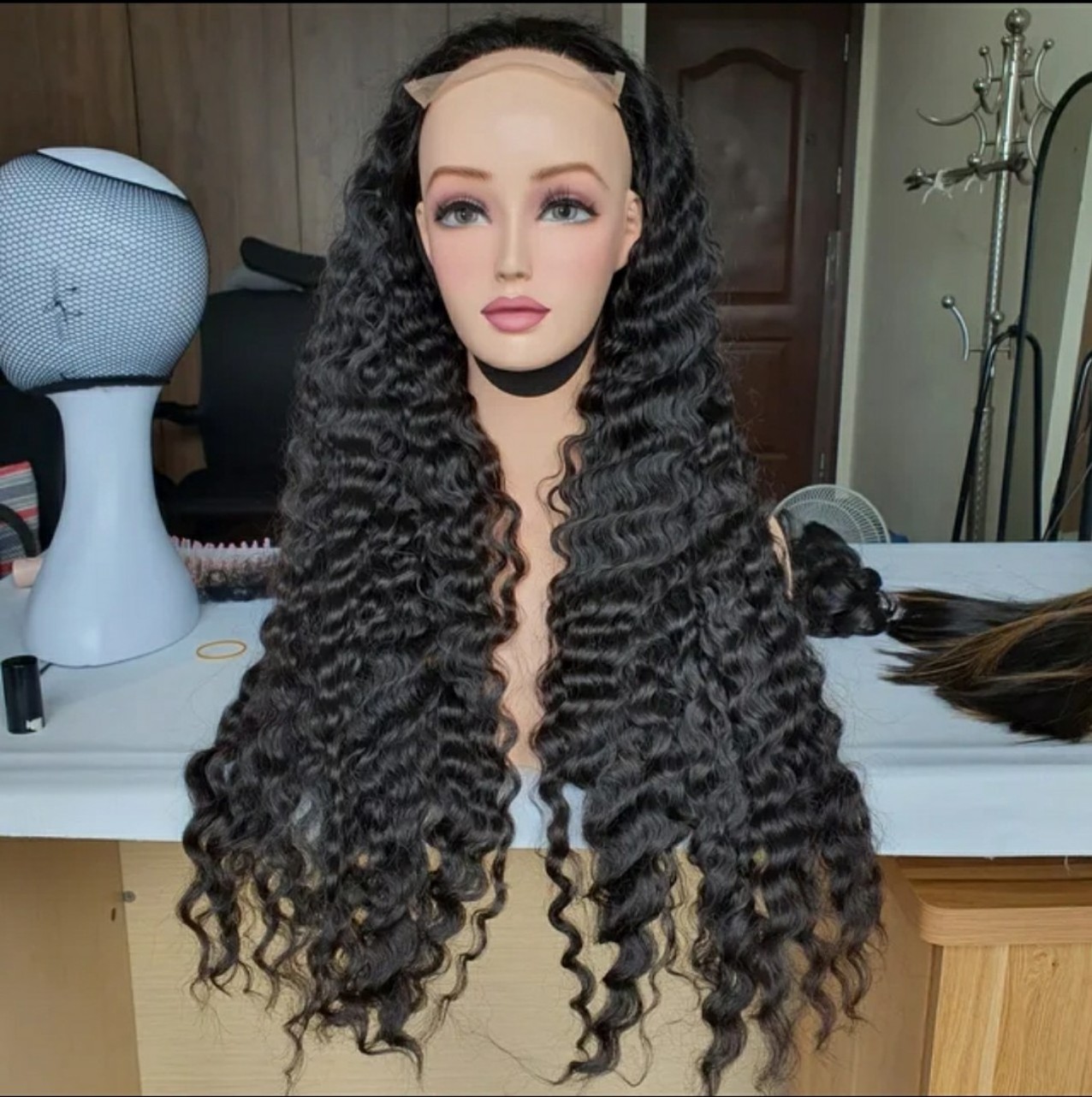 Super Double Eurasian Curly Wig and 100% Real Vietnamese Human Hair Bundles