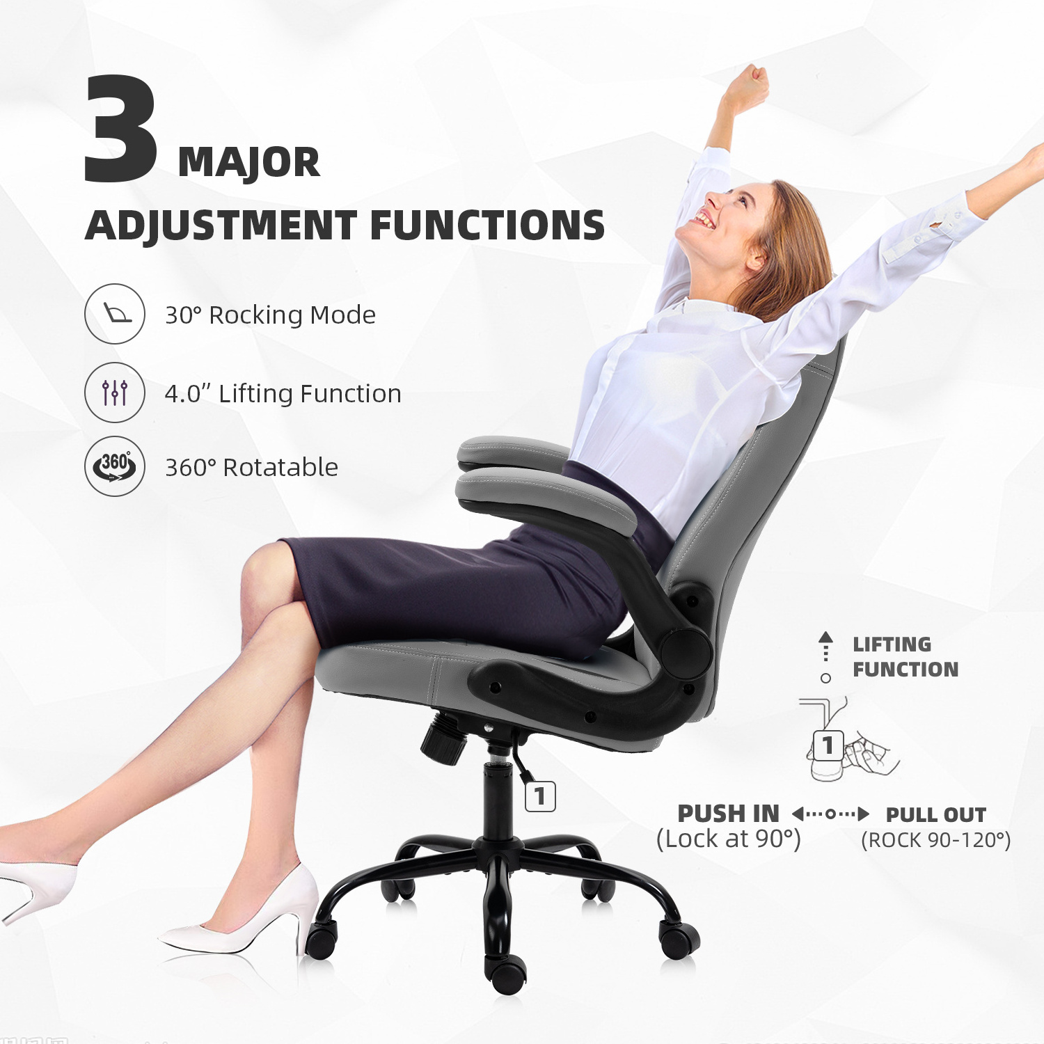 Office Chair High Back Modern Computer Chairs for Women,Men, Office Chair Executive Desk Chair with arms,