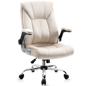 Executive Office Chair Ergonomic Chair with Lumbar Support, Flip up Arms with Wheels, Home Office Desk Chairs Comfortable