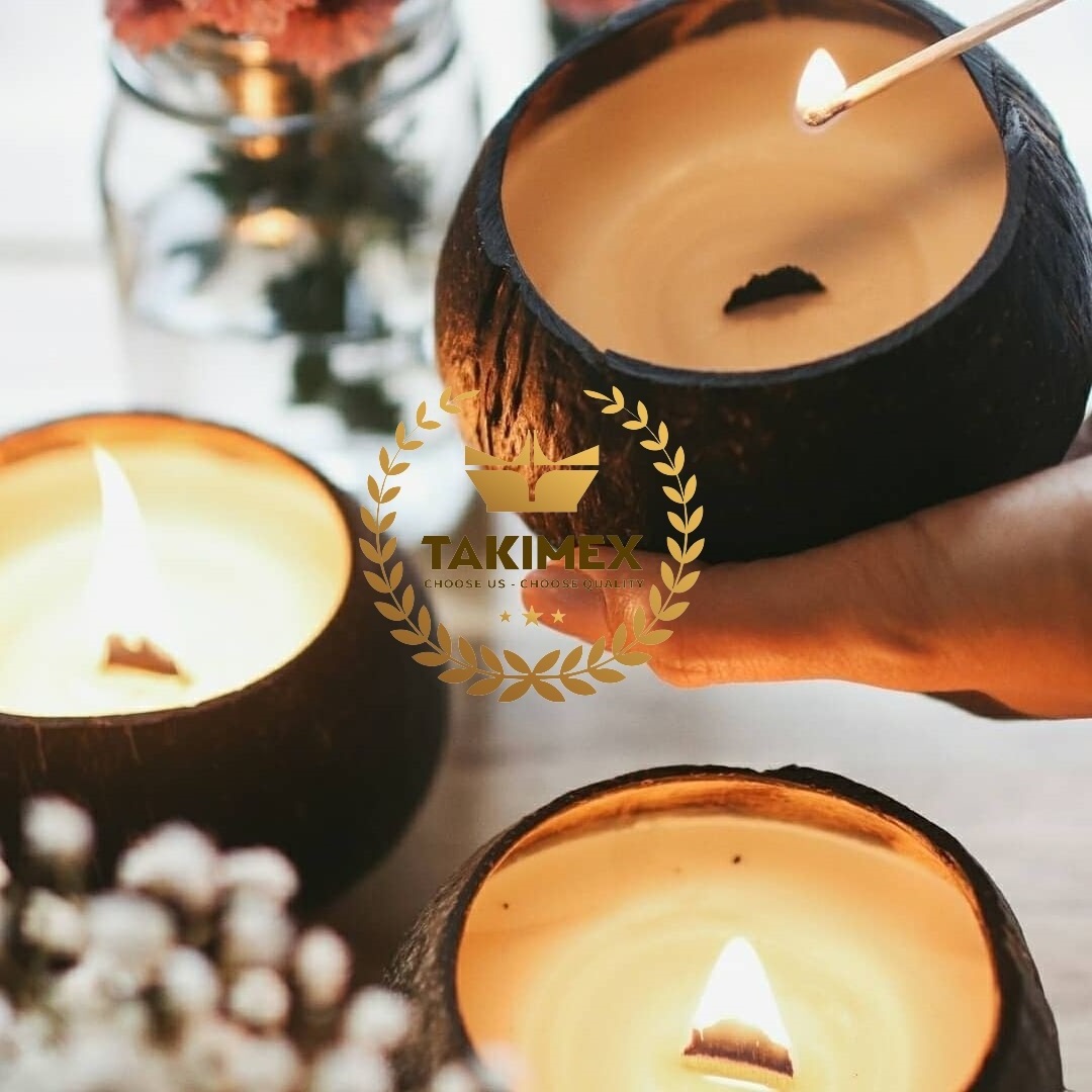 Wholesale Natural COCONUT SHELL CANDLE Coconut Bowl For Candle from Vietnam supplier with high quality