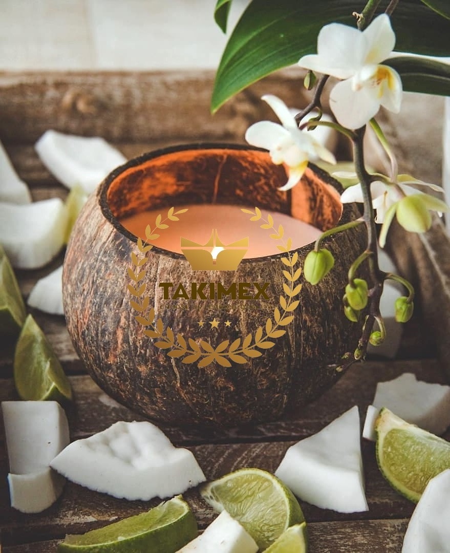 Natural Eco Friendly Coconut Candle Scented Candle In Coconut Shell Wholesale from Takimex Vietnam