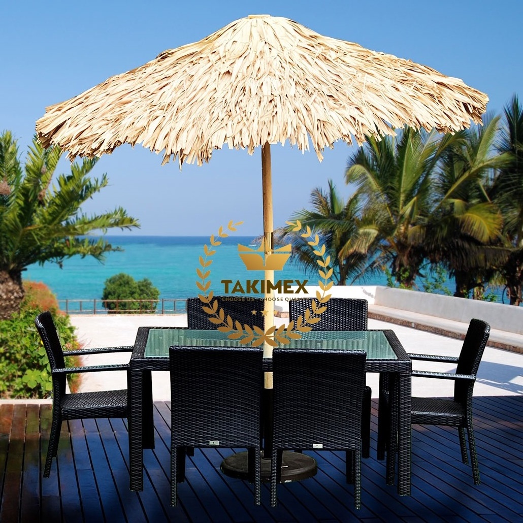 BEACH UMBRELLA THATCH PATIO UMBRELLA SEAGRASS UMBRELLA GARDEN RESORT BEACH COVERED LARGE POLE