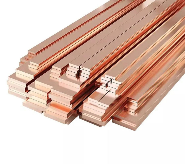 99.9% pure purple solid flat ground rods squared wire earthing Brass copper tin coated bus bar/bars price per kg