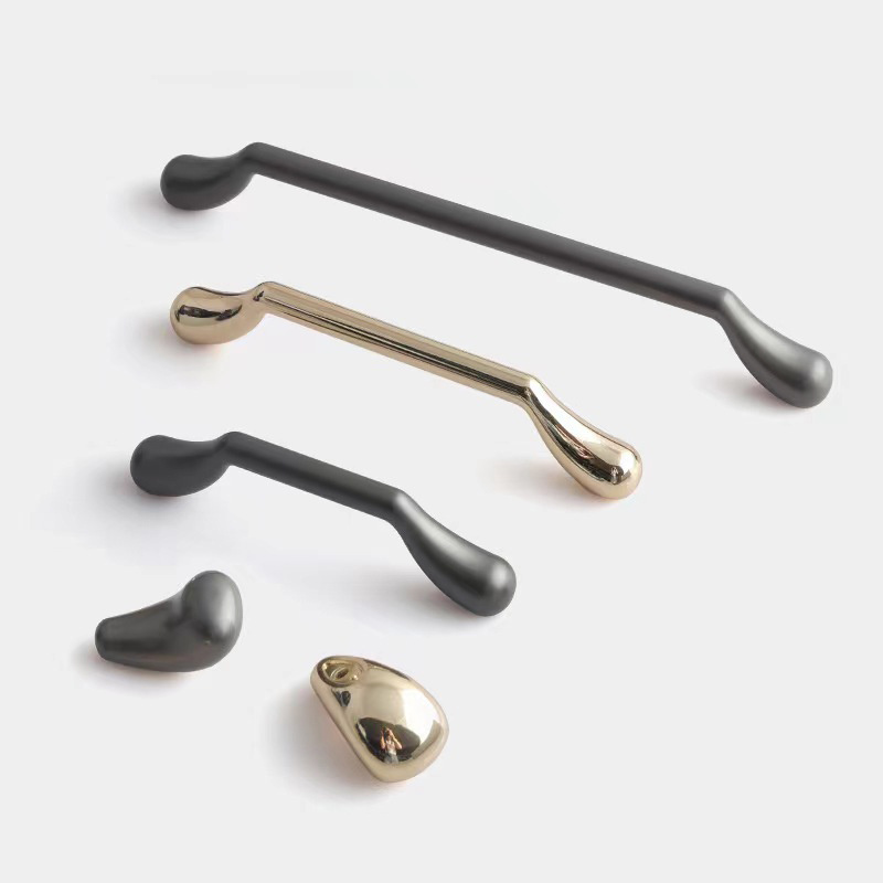 Zinc Alloy Drip Handles Knob Black Gold Kitchen Hardware Pull for Door Dresser & Wardrobe Cupboard for Bedroom Use