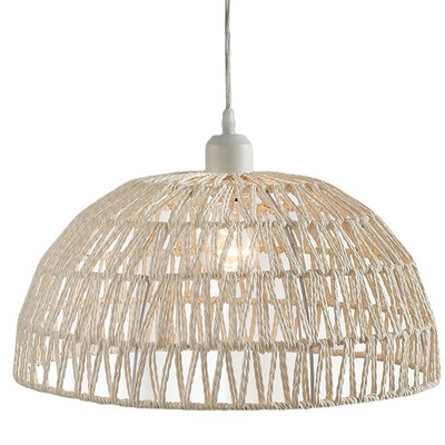 Chandelier Pendant Light Fixture, 1-Light Adjustable Hand-Woven Rattan Wicker Boho Ceiling Hanging Light for Kitchen Island