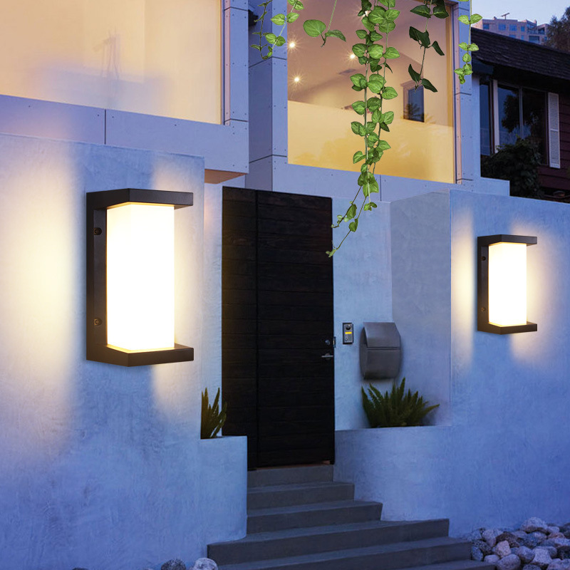 Black Post Wall Amount Lamp Type Outdoor Hanging Wall Lantern With LED Light Bulb Included E27 garden large wall lamp