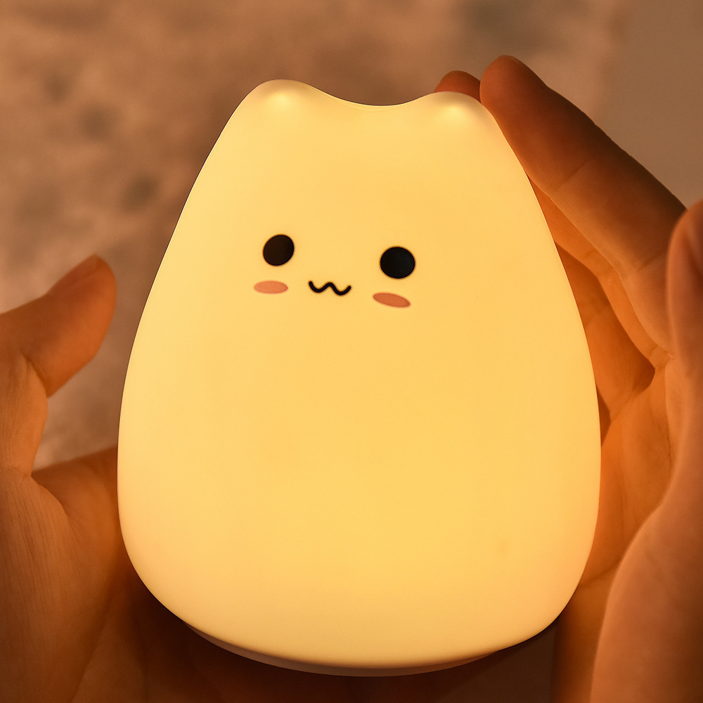 Little fat bear silicone night light bedroom light gift girls lovely Christmas gift colorful creative charge clap lamp