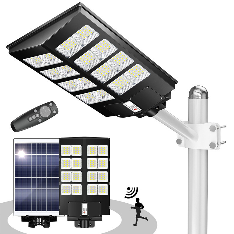 Solar Lights Outdoor LED Motion Sensor Security Lights Street Lamp with Remote Control for Front Door, Yard, Garage, Garden