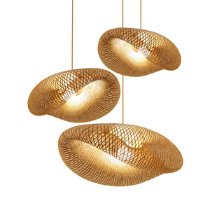 Hand Made Rattan Drop Lights for Bedroom Retro Bamboo Rattan Lamp Rattan Ceiling Lamp