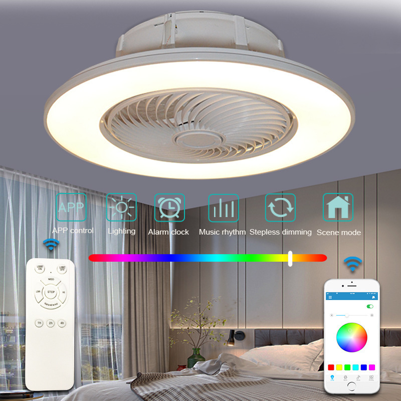 Hot Sale Ceiling Flush Mounted Remote Control Led Ceiling Fans With Led Light Illumination For Bedroom