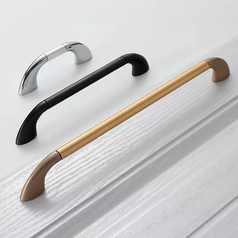 Custom Modern Lobby Door Pull Handle Single Side Wood Metal Zinc Alloy Cabinet Handle Kitchen Drawers Furniture Wooden Door Pull