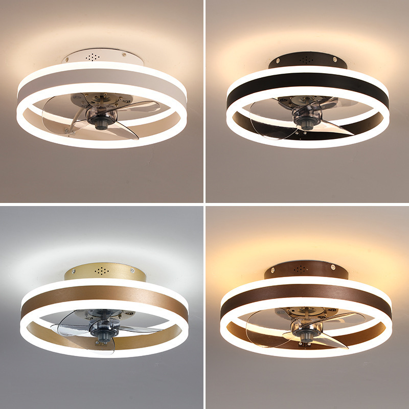 Aluminum Bronze Movement Quiet 110v220v Gold Ceiling Fan With Light Indoor LED Ceiling Fans