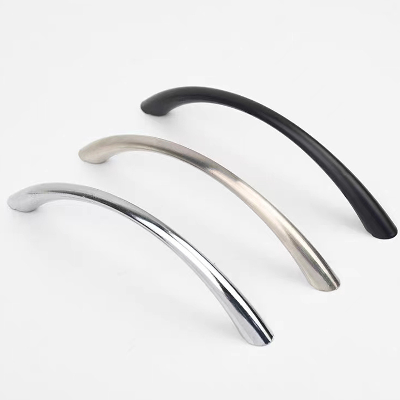 Modern Minimalist Arch Tube Shape Zinc Alloy Solid Kitchen Bedroom Furniture Cabinet Cupboard Drawer Wardrobe Door Handle Pull