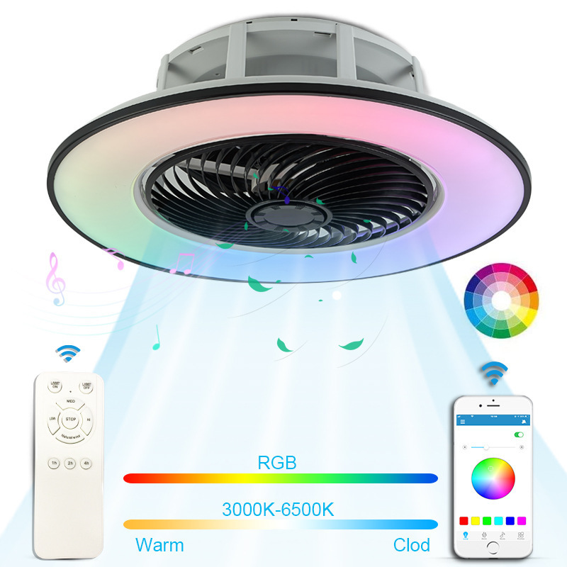 Hot Sale Ceiling Flush Mounted Remote Control Led Ceiling Fans With Led Light Illumination For Bedroom