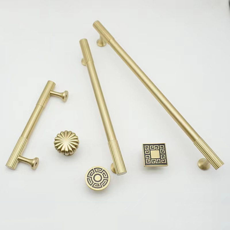 Gold Round Knobs Brushed Brass Cabinet handles Knobs Kitchen Hardware Handle Pulls Furniture handles