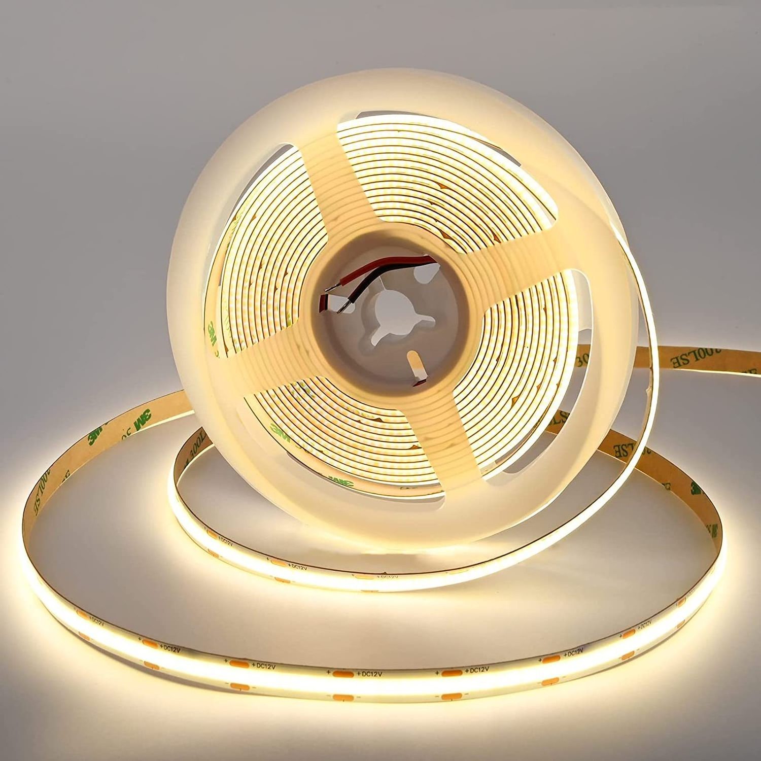 Hot Sale Factory Dimmable dotsfree light 480leds/m dc 24V 12V 5V 10w RGB White CCT Smart COB LED Strip