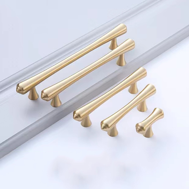 Dooroom Brass Furniture Handles Modern Brass Cupboard Wardrobe Dresser Shoe Box Drawer Cabinet T-bar Pulls