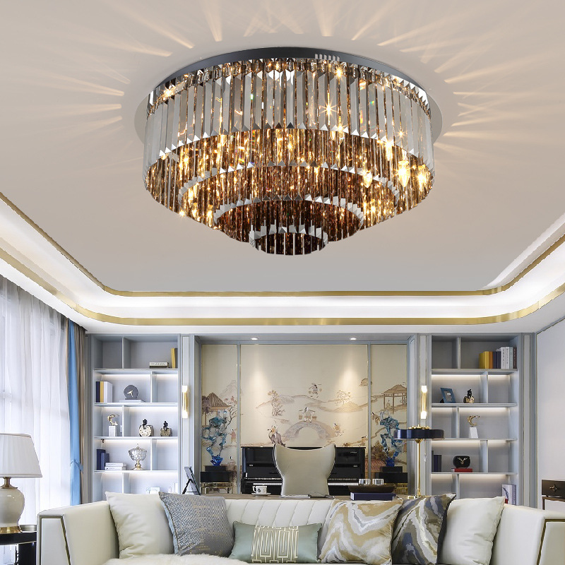 Modern Minimalist Personality Light Luxury Decorative Crystal Ceiling Lamp For Living Room Bedroom