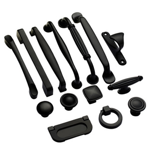 American Style Black Cabinet Handles Solid Aluminum Alloy Kitchen Cupboard Pulls Drawer Knobs Furniture Handle Hardware