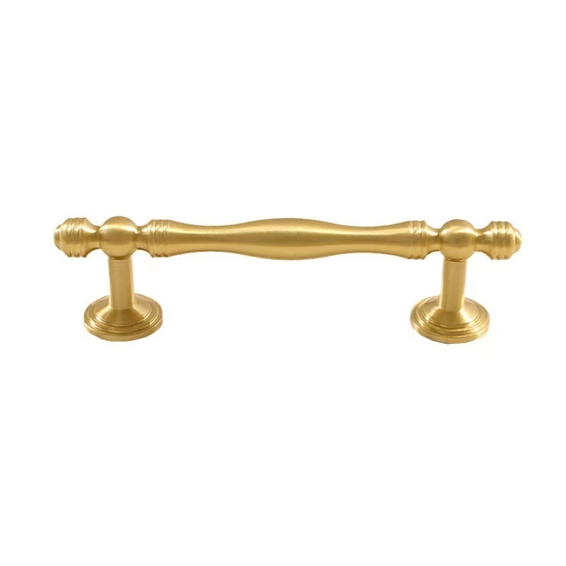 Luxury Court style furniture hardware Golden Fusiform Brass cabinet handle furniture handle pull bars for drawer wardrobe closet