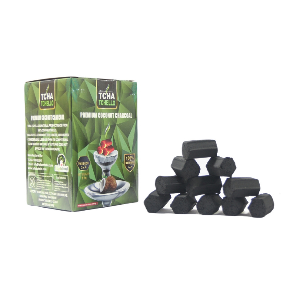 Long Burning Time Eco-friendly Briquette Hexagonal coconut shell charcoal High Quality Wholesale