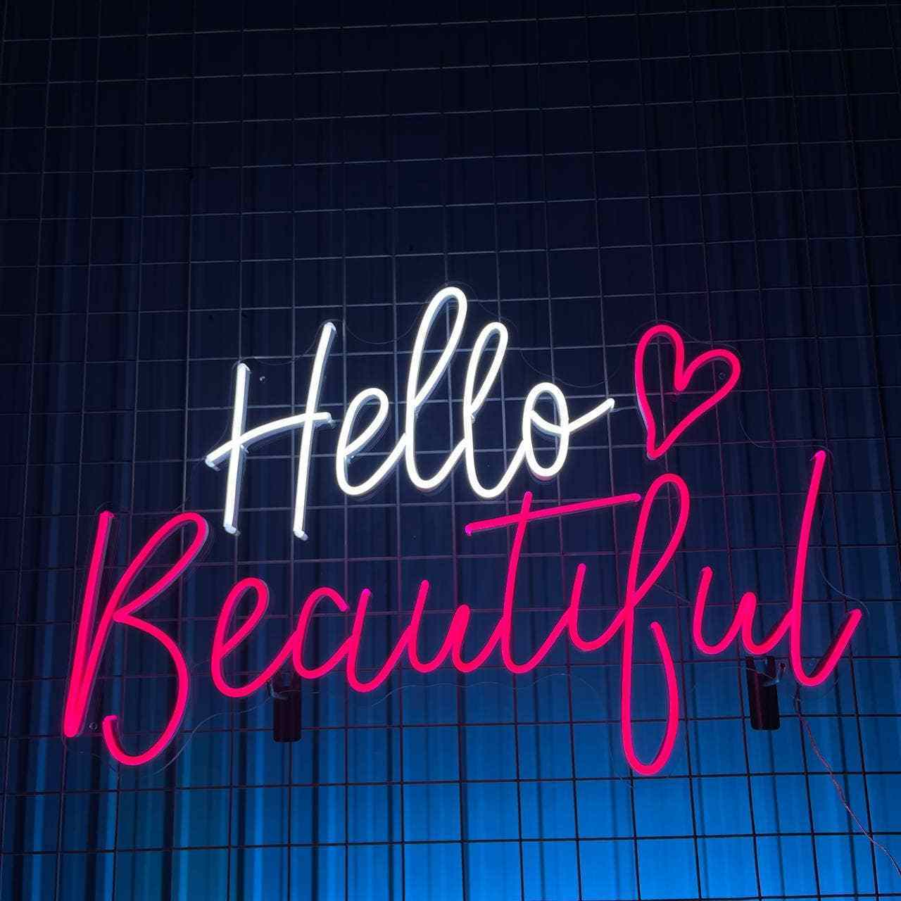 Hello Beautiful Neon Sign, Long-Lasting Wall Decor