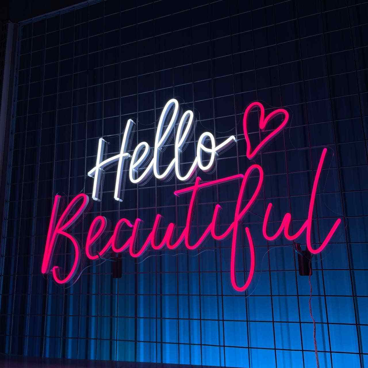 Hello Beautiful Neon Sign, Long-Lasting Wall Decor