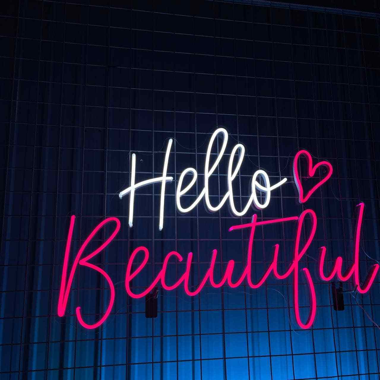 Hello Beautiful Neon Sign, Long-Lasting Wall Decor