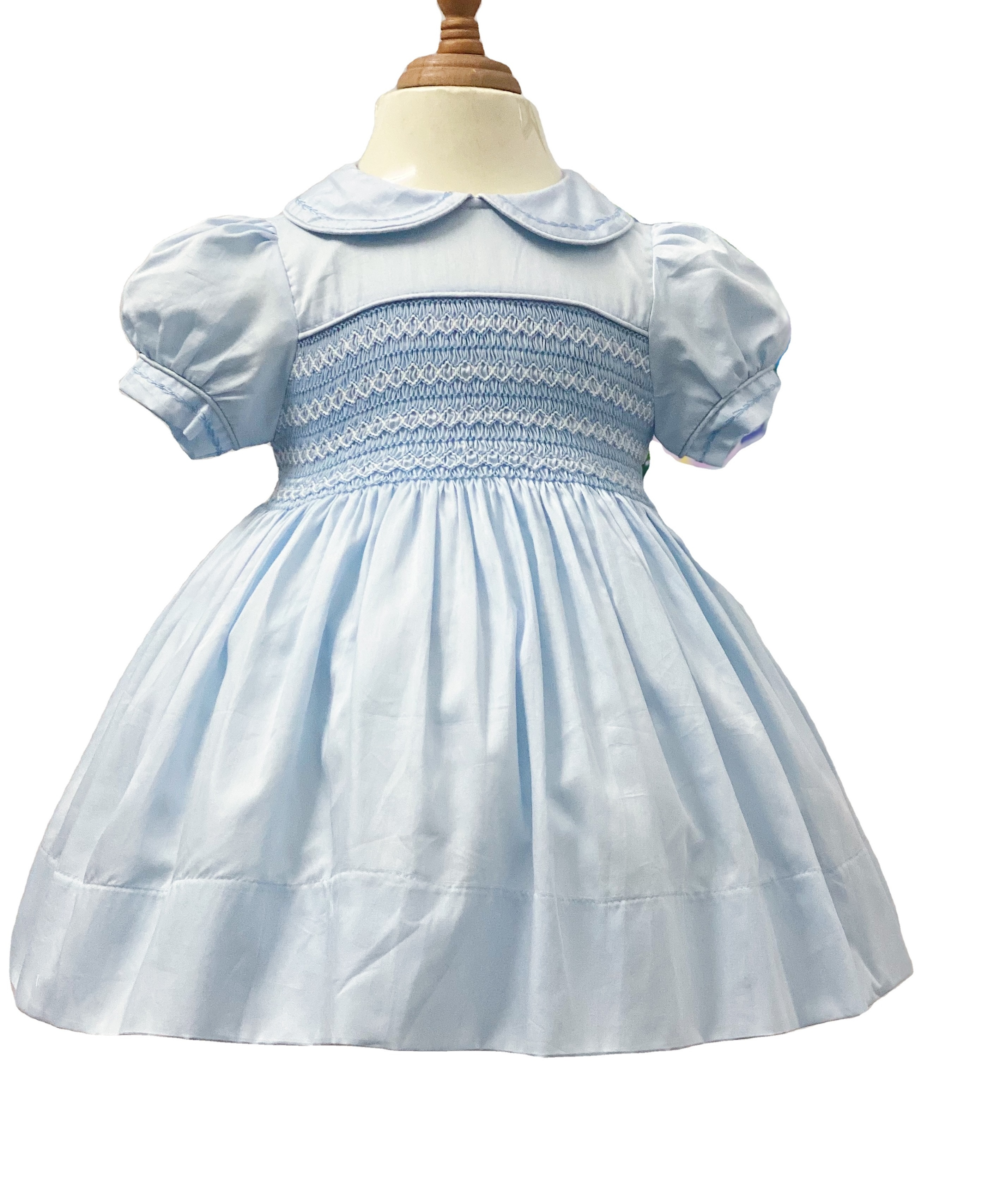 New summer collection handmade smocked dress Children dress/ Spanish dress/ Princess baby girl dress hot sale 2024