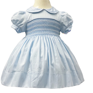 New summer collection handmade smocked dress Children dress/ Spanish dress/ Princess baby girl dress hot sale 2024