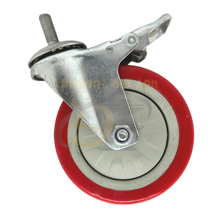 High Quality PolyUrethane industrial trolley wheels size 3 inches Thread Stem furniture wheels