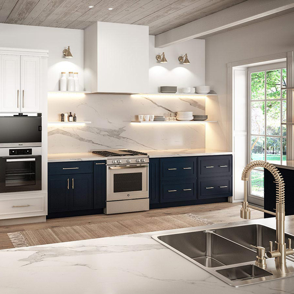 Kitchen Cabinet Modern Kitchen Design - Kitchen Cabinet remodel Navy color Cheap Price - Export from Vietnam