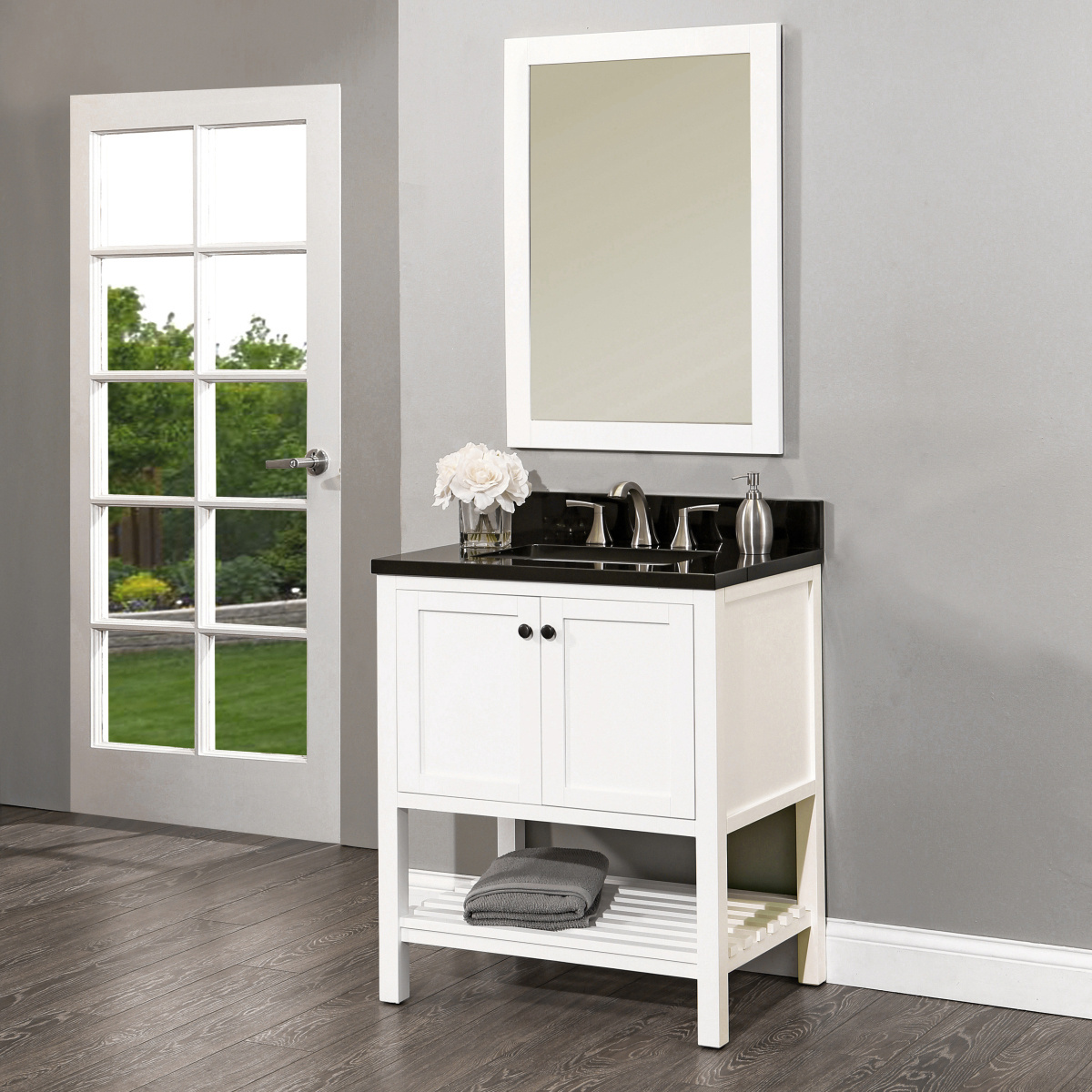 Vietnam White Collection  42 inch Bathroom Cabinet Wood Luxury Bathroom Vanity Set Floor Mounted Cabinet With Sink