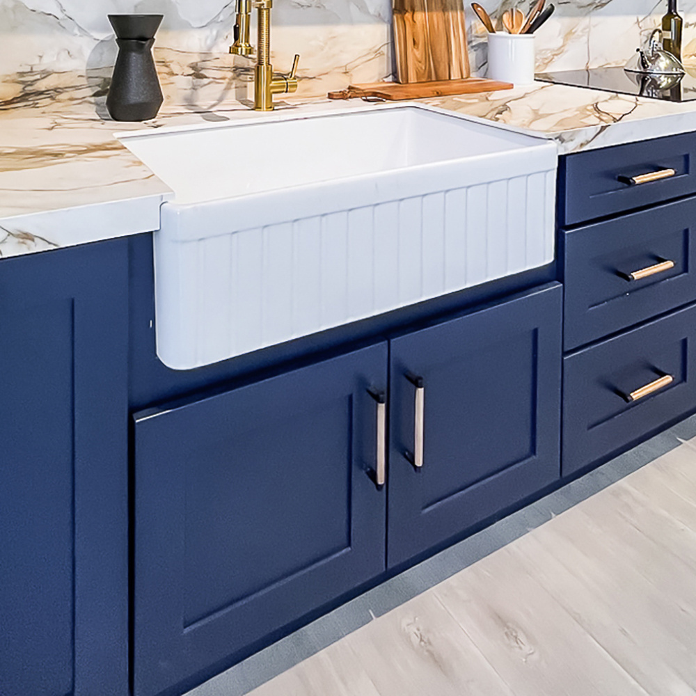 Kitchen Cabinet - Navy Blue color - remodel with kitchen cabinet pantry design - Good quality export from Vietnam Hot sale 2023