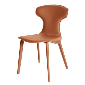 Modern design hotel furniture chair designer living leather dining chair armless single chair for dining room