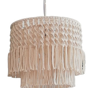 Boho Large Home Decor Ceiling Chandeliers Elegant macrame material handmade woven lampshade vintage boho hanging lamp shades