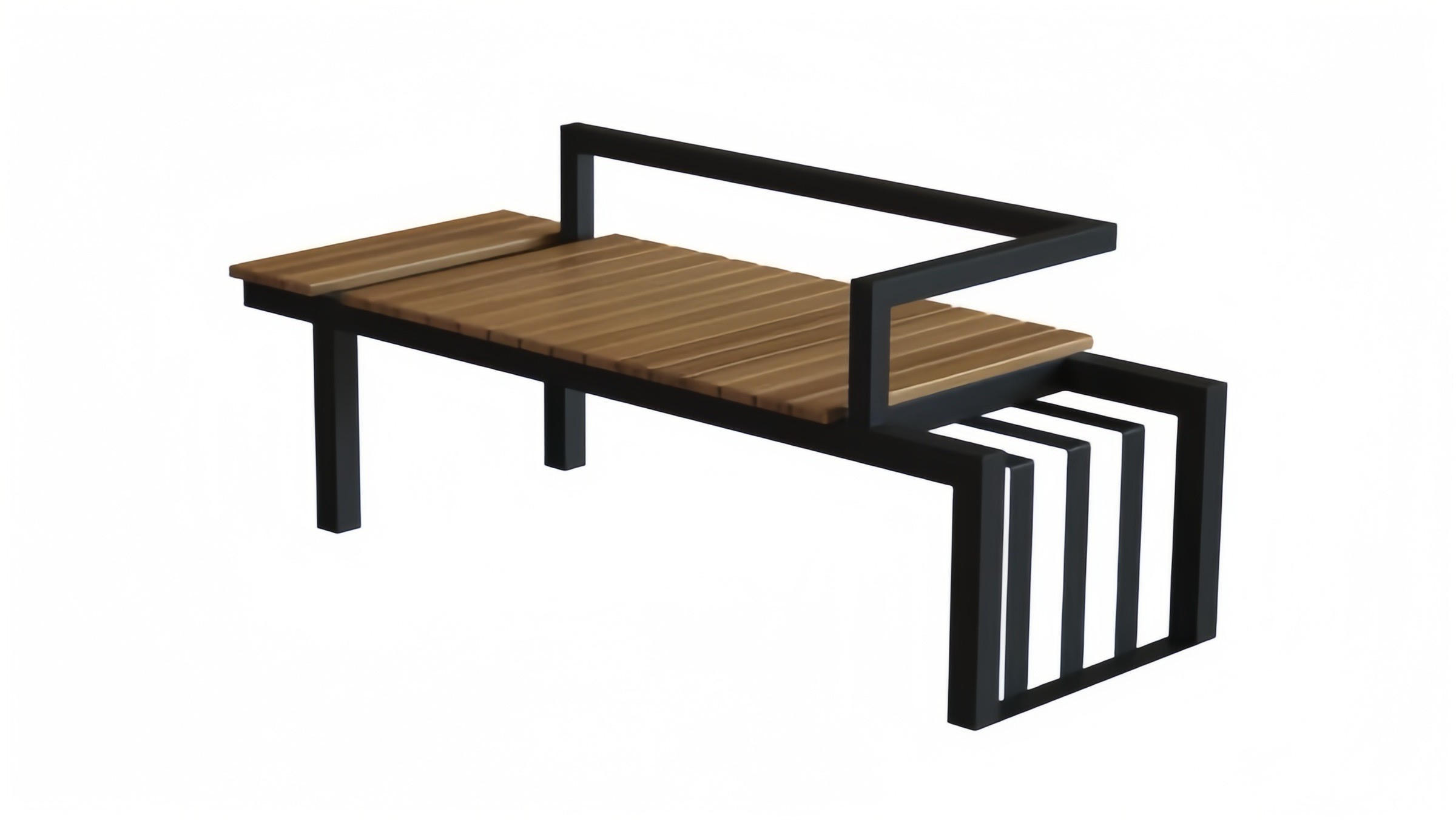 Custom Outdoor Furniture Garden Park Patio Metal Frame Wood Benches Made In Vietnam