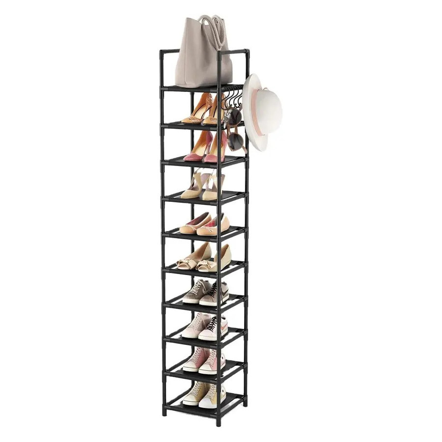 Wholesale Tall Shoe Racks Large Capacity Shoe Storage Stand with Metal Shelves