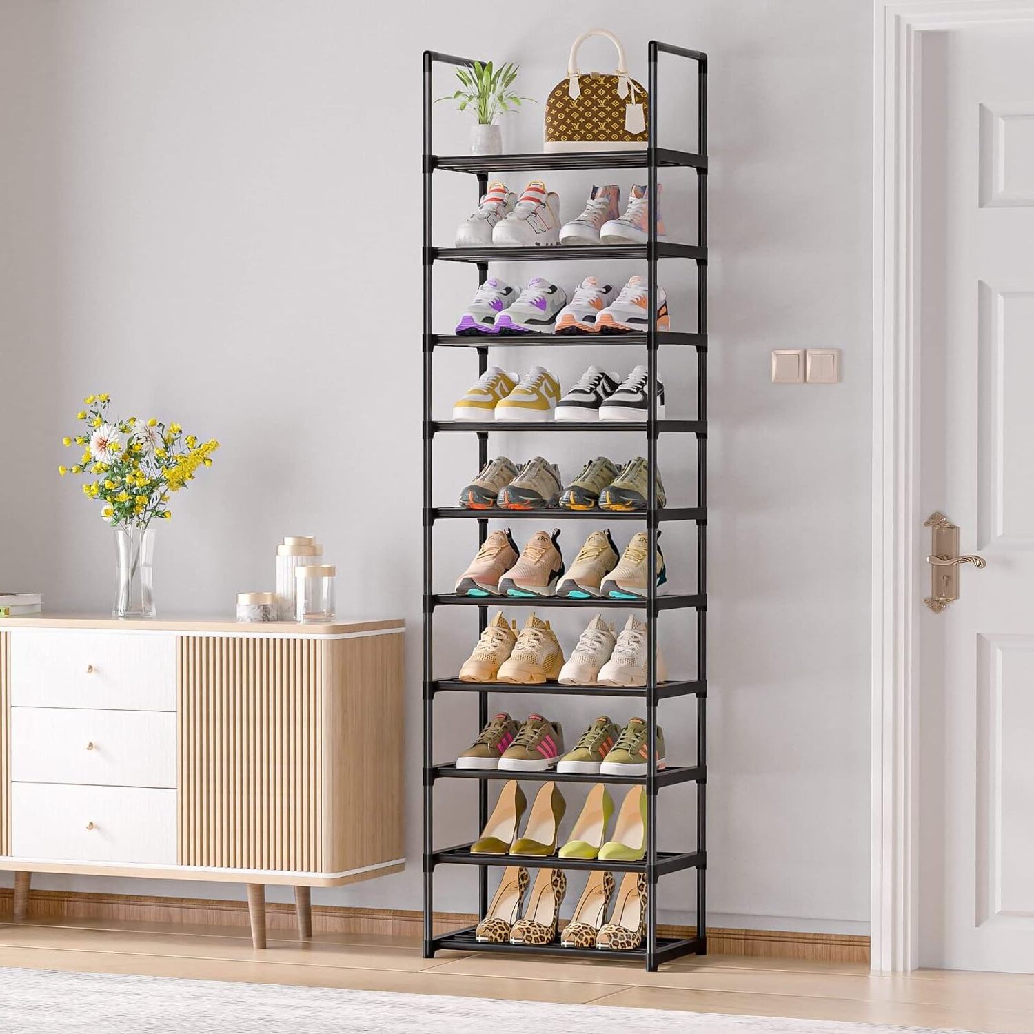 Space Saving Home Decoration Living Room Furniture Metal Material Shoe Rack