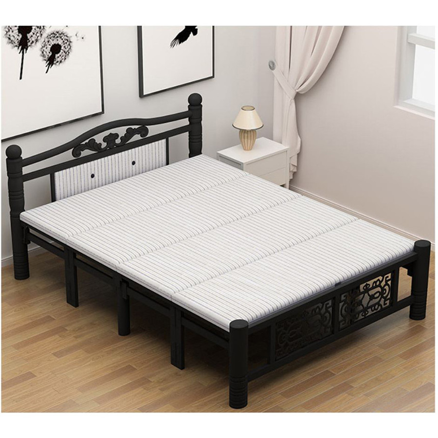 Customized size hardwood Manufacturer factory cheap Metal Bed Frame with Headboard and Footboard classical and luxury