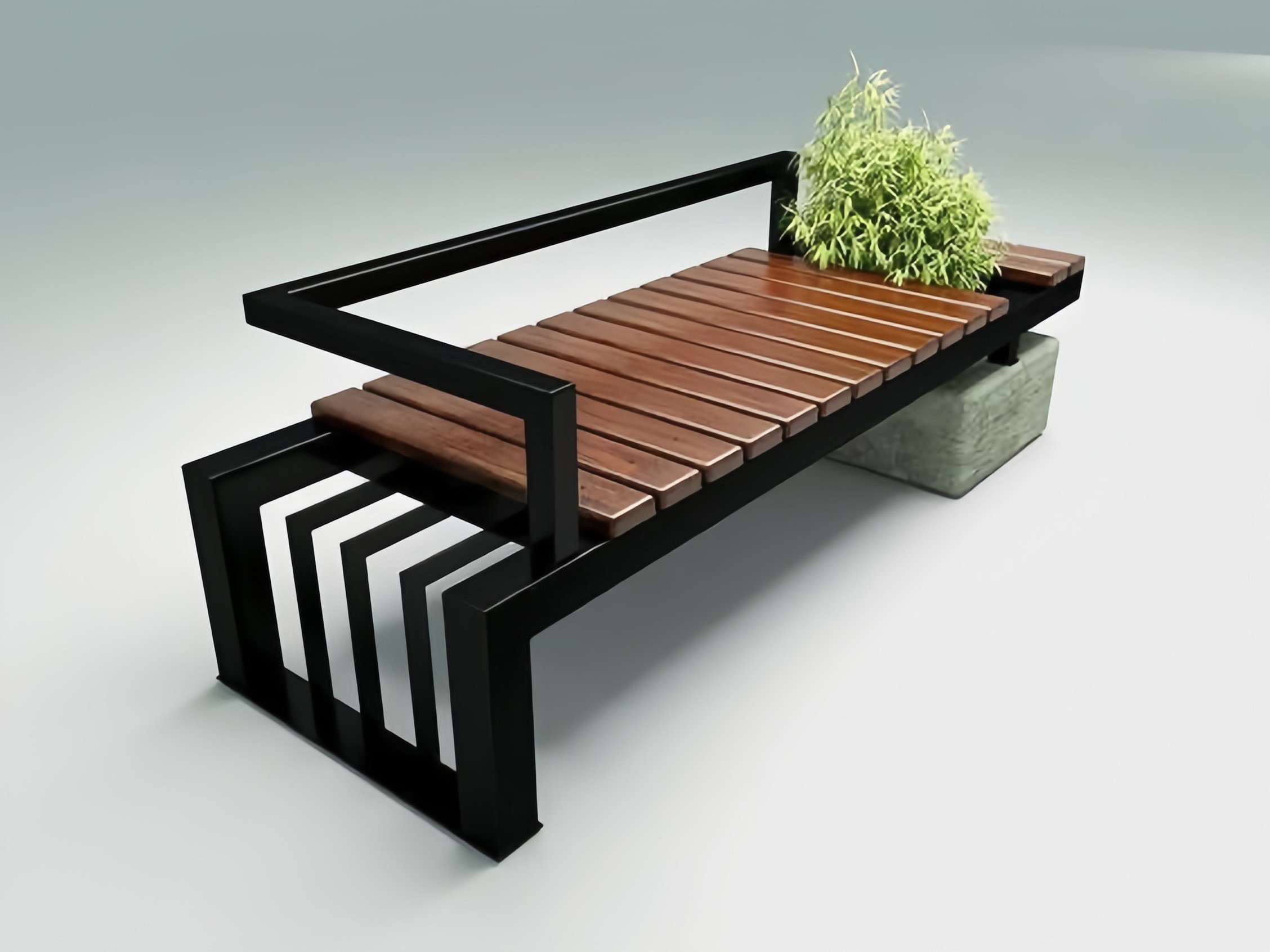 Custom Outdoor Furniture Garden Park Patio Metal Frame Wood Benches Made In Vietnam