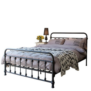 Manufacturer factory cheap Metal Bed Frame with Headboard and Footboard classical and luxury customized size hardwood