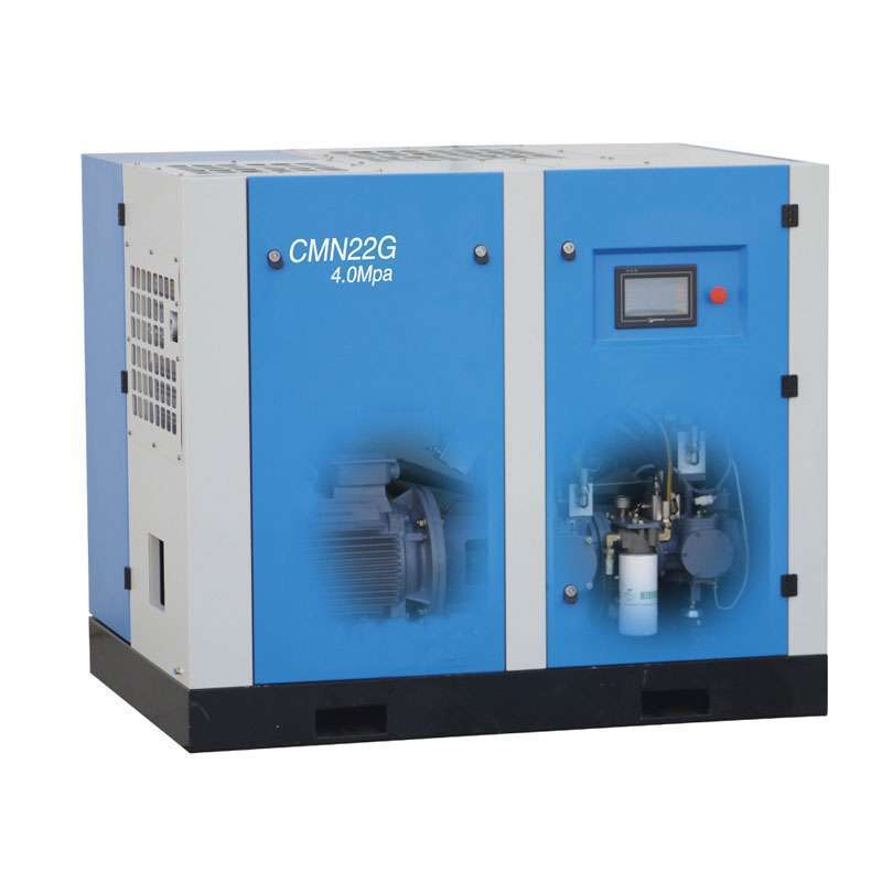 Energy Saving 580 psi 40 bar High Pressure Water-injected Oil-free PM VSD Two-stage Screw Air Compressor For PET Blower