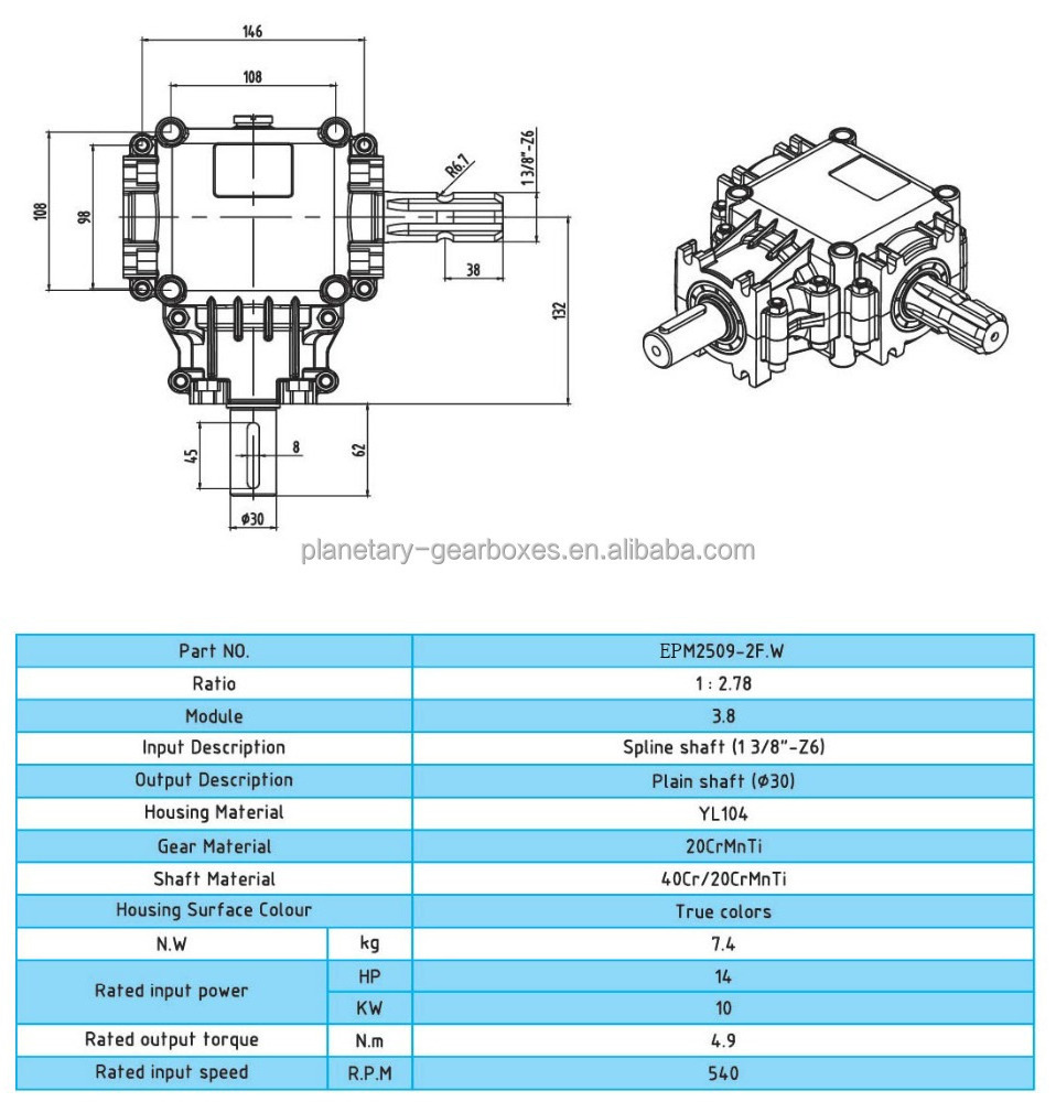 Made in Vietnam Driveshaft 540 Pto Gearbox Tractor Parts for wholesales