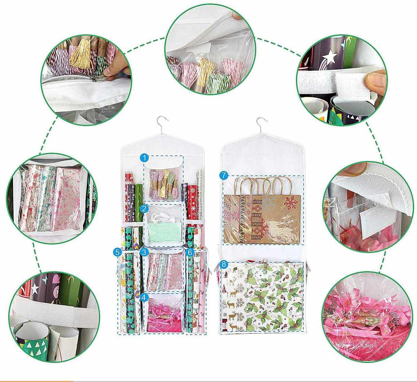 Foldable shelf home white  hanging organizer dust proof clear purse jewelry hanging mesh storage closet organizer